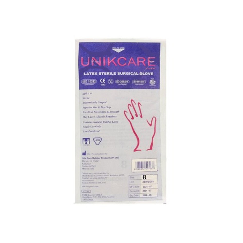 دستکش جراحی بدون پودر یونیک کر (Unikcare)