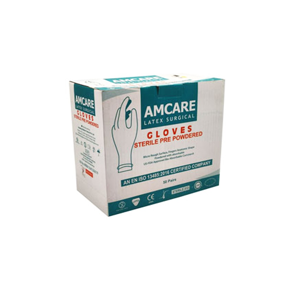 دستکش جراحی کم پودر امکار (Amcare)