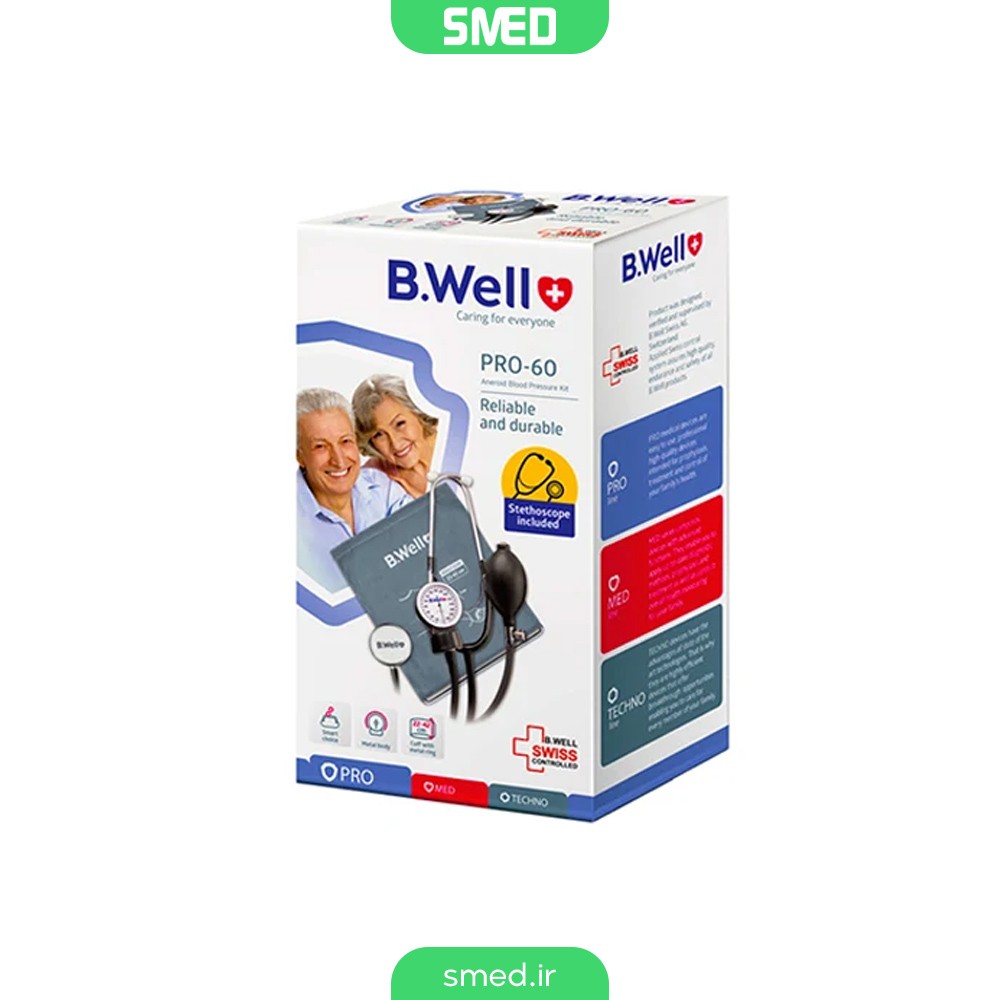 فشارسنج عقربه ای به همراه گوشی مدل pro-60 بی ول (B.Well)