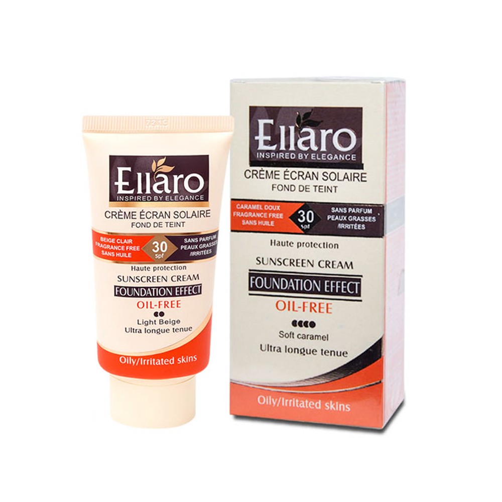 کرم ضد آفتاب فاقد چربی پوشش کرم پودر SPF30 الارو (Ellaro)