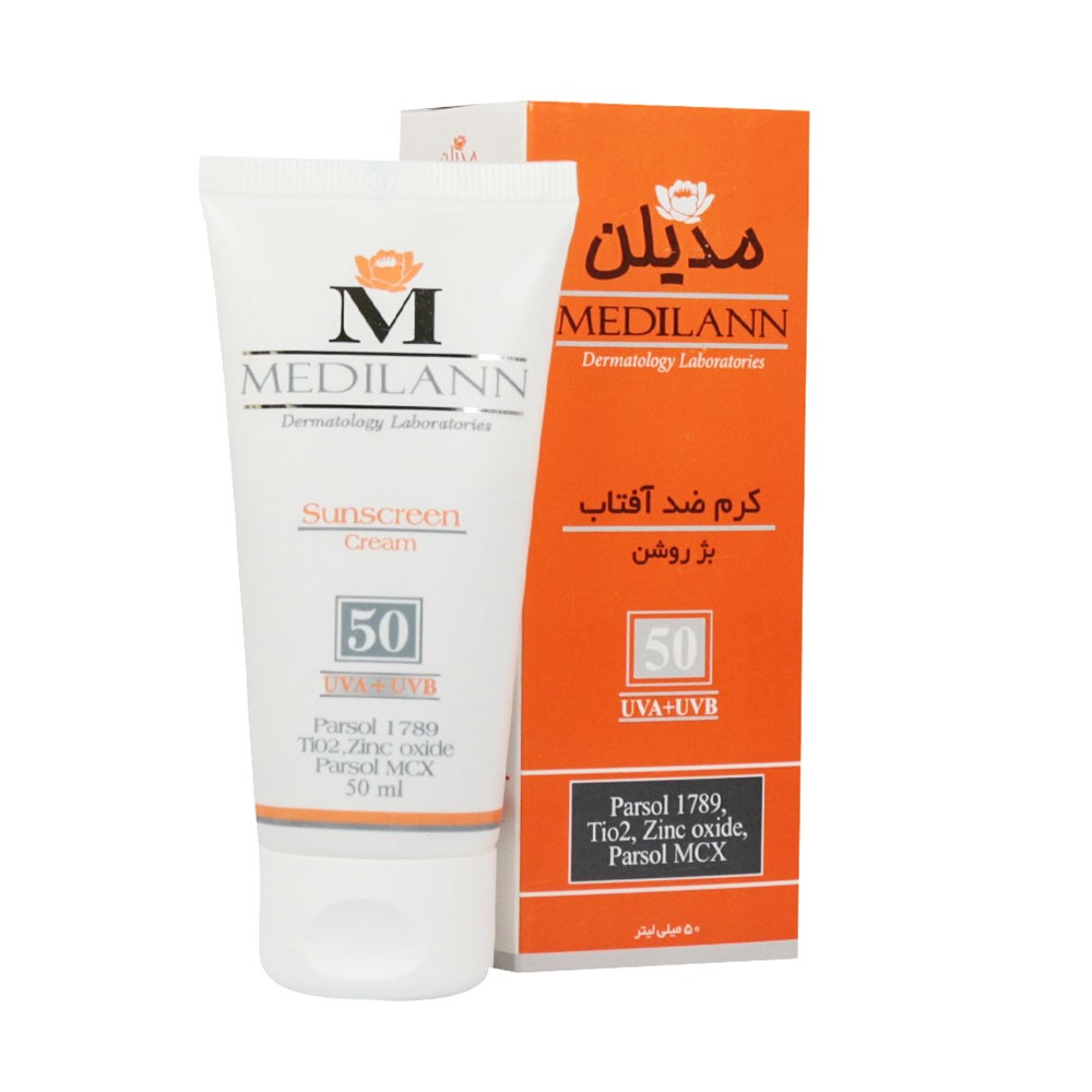 کرم ضد آفتاب SPF50 مناسب پوست های معمولی و خشک مدیلن (Medilann)