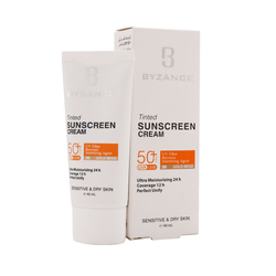 کرم ضد آفتاب رنگی SPF50 پوست خشک بیزانس (Byzance)